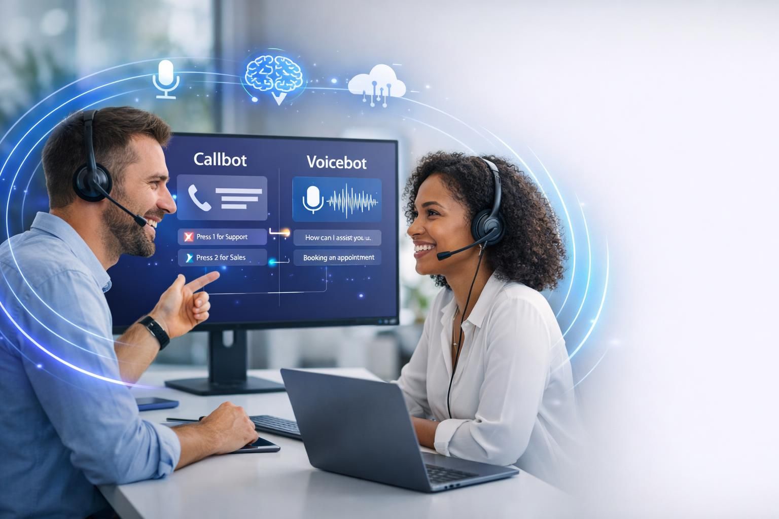 découvrez les différences clés entre callbot et voicebot, leurs avantages respectifs, et comment choisir la solution la plus adaptée à vos besoins en automatisation vocale.