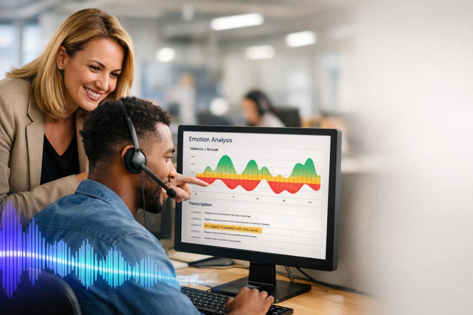 découvrez notre technologie d'ia avancée pour la détection d'émotions vocales, capable d'analyser et de comprendre vos sentiments avec précision et empathie.