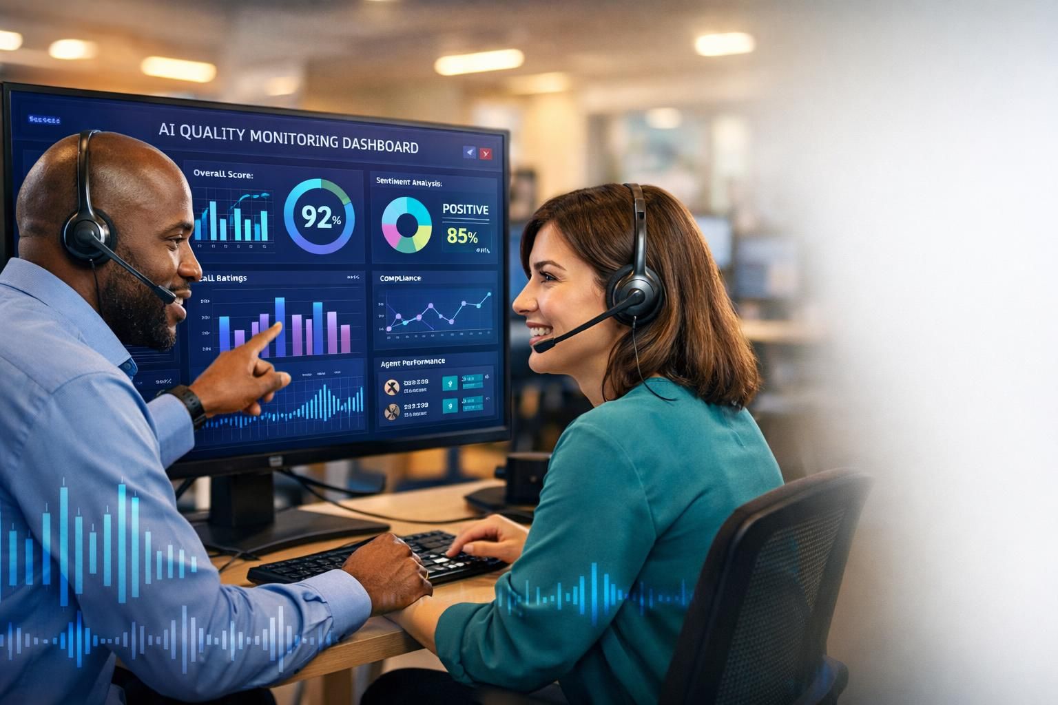 découvrez comment le quality monitoring utilise l'intelligence artificielle pour évaluer et améliorer la qualité des appels, garantissant une expérience client optimale.