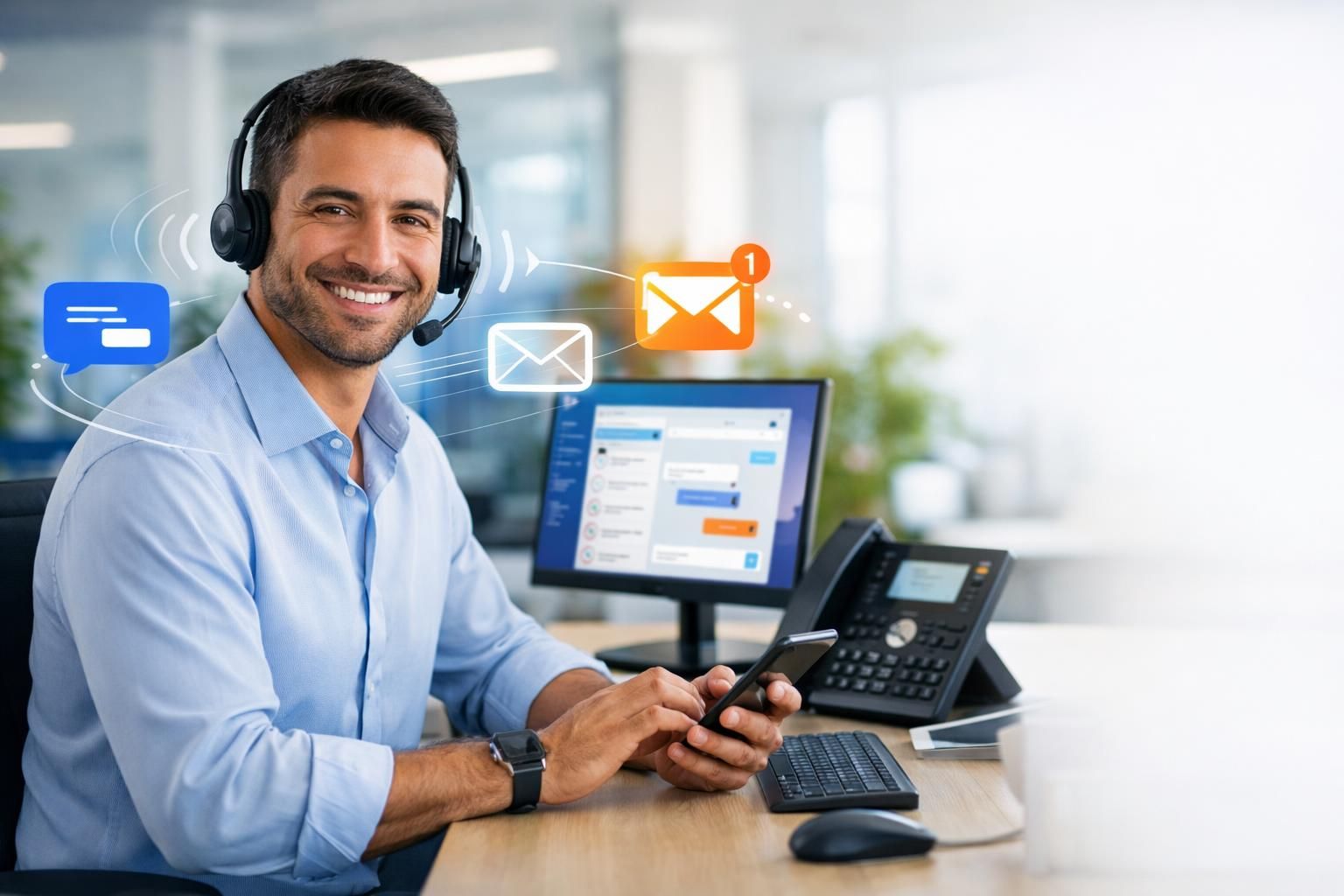 optimisez votre service client omnicanal en unifiant téléphone, chat et email pour offrir une expérience client fluide, rapide et personnalisée sur tous les canaux.